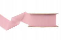 WSTĄŻKA SZYFONOWA RĘCZNIE RWANA SZARPANA 4cm/15m JASNY BRUDNY RÓŻ