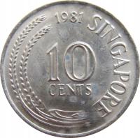 6293. Singapur 10 Centów 1981