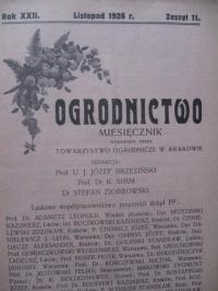 OGRODNICTWO Miesięcznik ilustrowany 11/1926