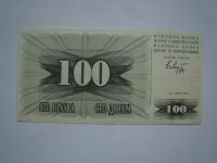 BOŚNIA I HERCEGOWINA - 100 DINARÓW 1992 r Seria BJ w/g mnie Stan I