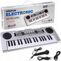 Organy mini KEYBOARD 37-klawiszy + mikrofon SREBRNY 5905258541648