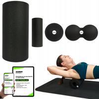 ZESTAW 4 ROLLERÓW WAŁEK DO MASAŻU REHABILITACJI PIANKOWY ROLLER + ĆWICZENIA