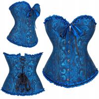 Чувственный корсет на шнуровке с оборками стринги 60K