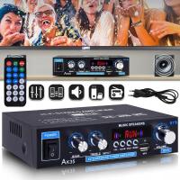 Wzmacniacz audio czarny Bluetooth 5.0 2.0-kanałowy 40 W + 40 W z pilotem