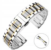 Браслет для часов 21 мм золото серебро сталь биколор