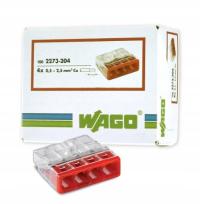 100szt SZYBKOZŁĄCZKA WAGO 2273-204 4-KROTNA 4x2,5mm2 24A DO DRUTÓW WCISKANA