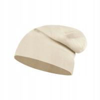 Женская шерстяная шапка 100% мериносовая теплая кремовая