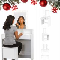 Toaletka Do Makijażu Kosmetyczna Duża Lustro LED Regulacja Jasności Prezent