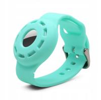 For AirTag Silicone Bracelet Strap Case Mint Blue