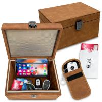 PUDEŁKO NA KLUCZYK SAMOCHODOWY KLATKA FARADAYA KEYLESS BOX + ETUI BLOKADA