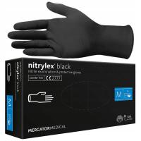 Rękawiczki nitrylowe Mercator NITRYLEX BLACK czarne rękawice 100 sztuk M