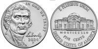 5 centów USA (2024) - Thomas Jefferson Mennica Denver
