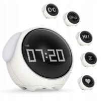 ZEGAR BUDZIK DLA DZIECI INTERAKTYWNY UROCZE EMOJI Z LAMPKA NOCNA LED