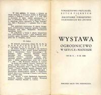 Wystawa Ogrodnictwo w Sztuce i Naturze Lwów 1938