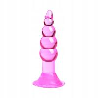 Silikonowy kształt korek analny z przyssawką D0725 - różowy