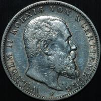 3 Mark 1909 F - Wilhelm II - Wirtembergia