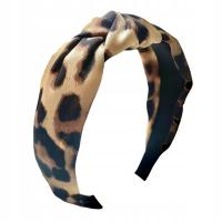 Широкая классическая леопардовая повязка для волос leo с узлом