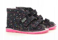 Danielki T125L kropki granat fuksja