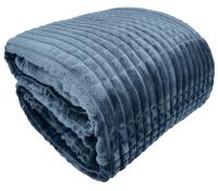 Одеяло толстое ТИСНЕНОЕ подарочное покрывало двухстороннее 150x200 темно-синее