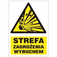 STREFA ZAGROŻENIA WYBUCHEM EX znak tabliczka PVC 220x300