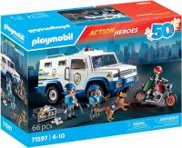 PLAYMOBIL ACTION HEROES 71597 Transporter pieniędzy, zestaw dla dzieci +4 l