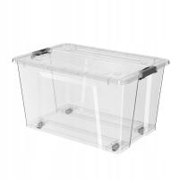 Пластиковый контейнер для хранения 50 л большой органайзер коробка с крышкой