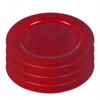 PODTALERZ CZERWONY 33 cm talerz bazowy pod zastawę świąteczny 4 sztuki