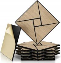 АКУСТИЧЕСКИЕ ПАНЕЛИ САМОКЛЕЯЩИЕСЯ ШПОН ЦВЕТ ОРЕХ 10X 30X30X1, 2 ИЗОЛИРУЯ
