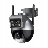 4MPX TUYA SMART ПО-ПОЛЬСКИ IP WIFI ДВОЙНАЯ НАРУЖНАЯ ВРАЩАЮЩАЯСЯ КАМЕРА