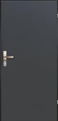 Drzwi zewnętrzne techniczne ocieplane metalowe + ościeżnica 80 Prawa