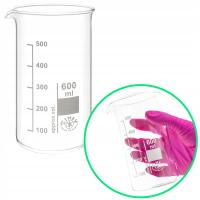 Zlewka laboratoryjna szklana wysoka 600ml SIMAX ze skalą i wylewem Boro 3.3