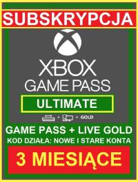 Subskrypcja Game Pass + Live Gold 3 miesiące 90dni