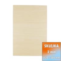 Sklejka 2mm 420x300 Do rzeźbienia, decoupage oraz cięcia laserowego - 1szt