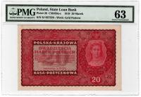 20 marek 1919 pojedyncza seria PMG UNC 20 marek polskich 1919 ser 2 J