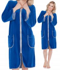 Куба женский халат до колен васильковый