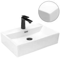 Umywalka Nablatowa Prostokątna 50 cm Biała Przyścienna Rea Bonita Na Blat