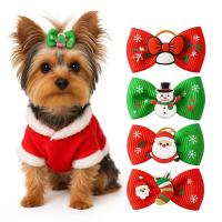 Kokardka Świąteczna dla psa kokardki gumki shih tzu yorka spinka 6 sztuk
