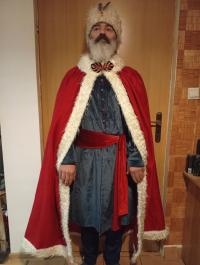 Дворянский костюм накидка с застежкой жупан шапка - комплект пояс бесплатно !!