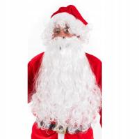 DUŻA długa GĘSTA Broda Mikołaja STRÓJ MIKOŁAJ 70CM