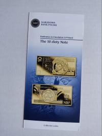 Folder NBP banknot o nominale 10 zł j.angielski