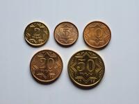 Kazachstan ZESTAW Monet - Różne Nominały - 1993 rok - 5 sztuk