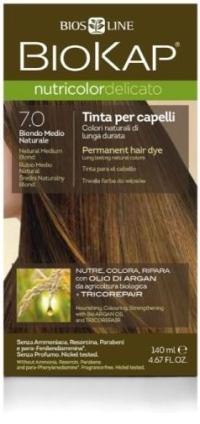 BIOKAP NUTRICOLOR 7.0 średni naturalny blond 140ml