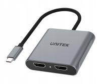 Przejściówka hub Unitek USB-C - 2x HDMI 4K 60Hz