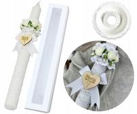 Свеча для крещения Громница с именем для мальчика девочки Сиб