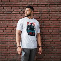 Męska koszulka T-shirt Parowóz Px48 - Biały, XXL
