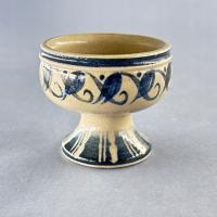 PIĘKNA MALOWANA KAMIONKOWA SOLNICZKA MISECZKA ŚWIECZNIK