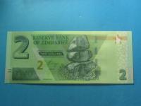 Zimbabwe Banknot 2 Dollars 2019 UNC P-NEW