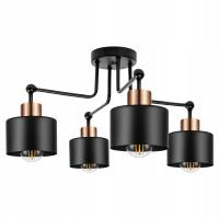 LAMPA SUFITOWA wisząca ŻYRANDOL PLAFON LED E27 Nowoczesna czarna Premium