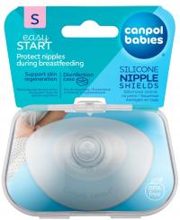 CANPOL Easy Start silikonowe osłonki na piersi do karmienia rozmiar S 2 szt