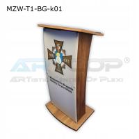 Mównica konferencyjna z płyty meblowej (wiórowej), wygodna, duża i mobilna